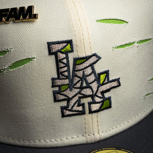 FAM Exclusive — Los Angeles Dodgers Mummified Cream Neon Green Two Tone 59FIFTY Fitted