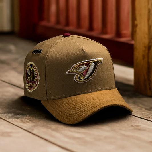 FAM Exclusive — Toronto Blue Jays Khaki Fleece Bronze Two Tone 9FORTY A-Frame Snapback