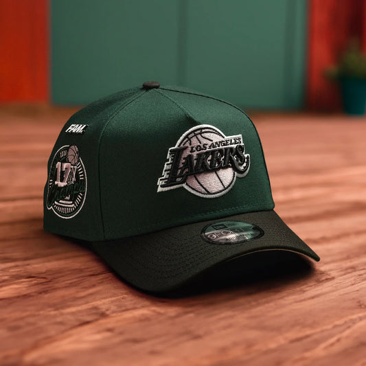 FAM Exclusive — Los Angeles Lakers Green Black Two Tone 9FORTY A-Frame Snapback