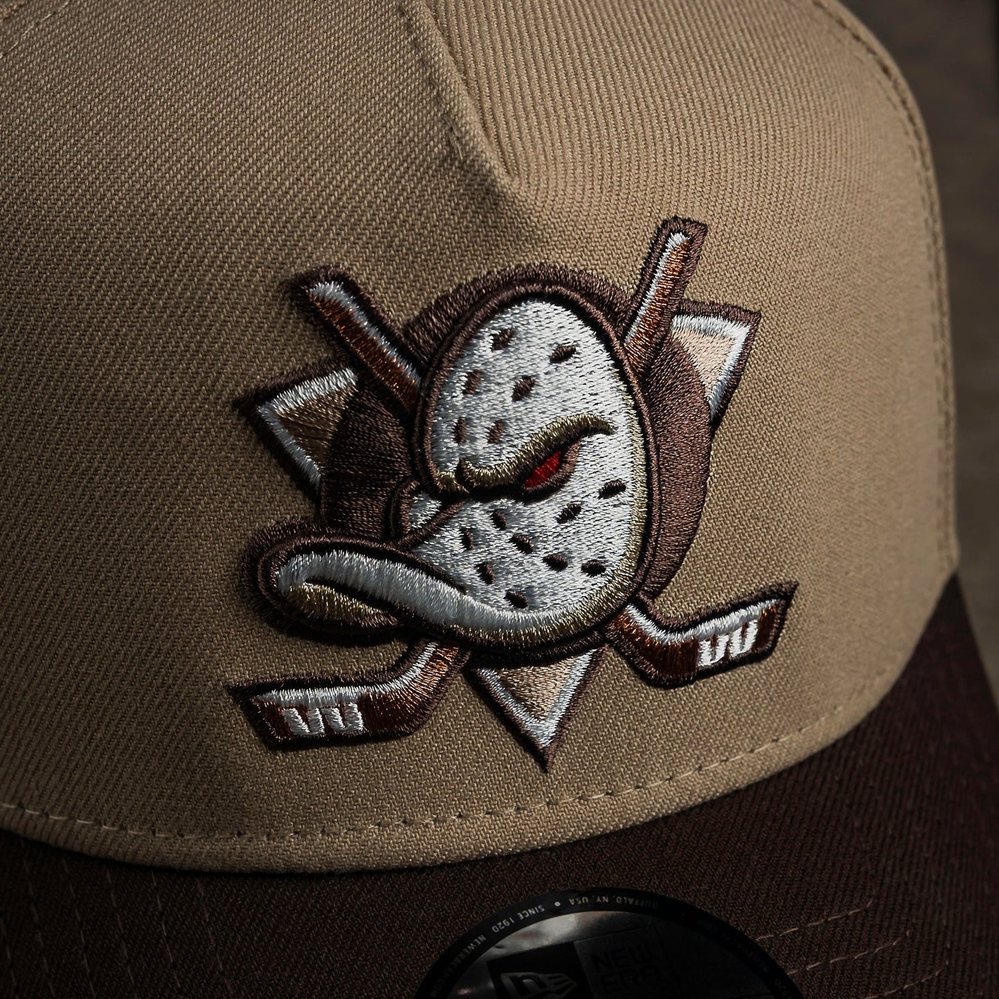 FAM Exclusive — Anaheim Ducks NHL Camel Grey UV 9FORTY A-Frame Snapback