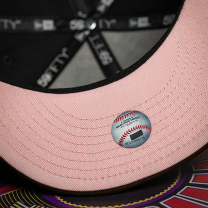 FAM Exclusive — Detroit Tigers MLB Black Burnt Wood Two Tone Pink UV 59FIFTY Fitted