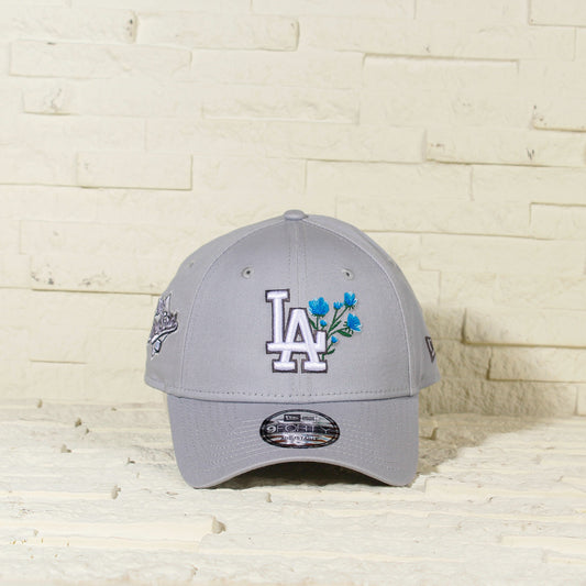 Los Angeles Dodgers Gris con Flores 9FORTY Ajustable con Cincho