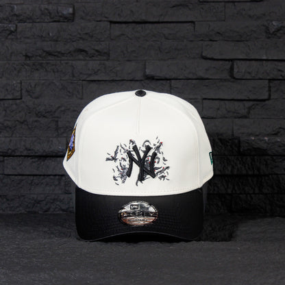 New York Yankees Crema y Viscera Negra de Satin 9FORTY A-Frame Snapback