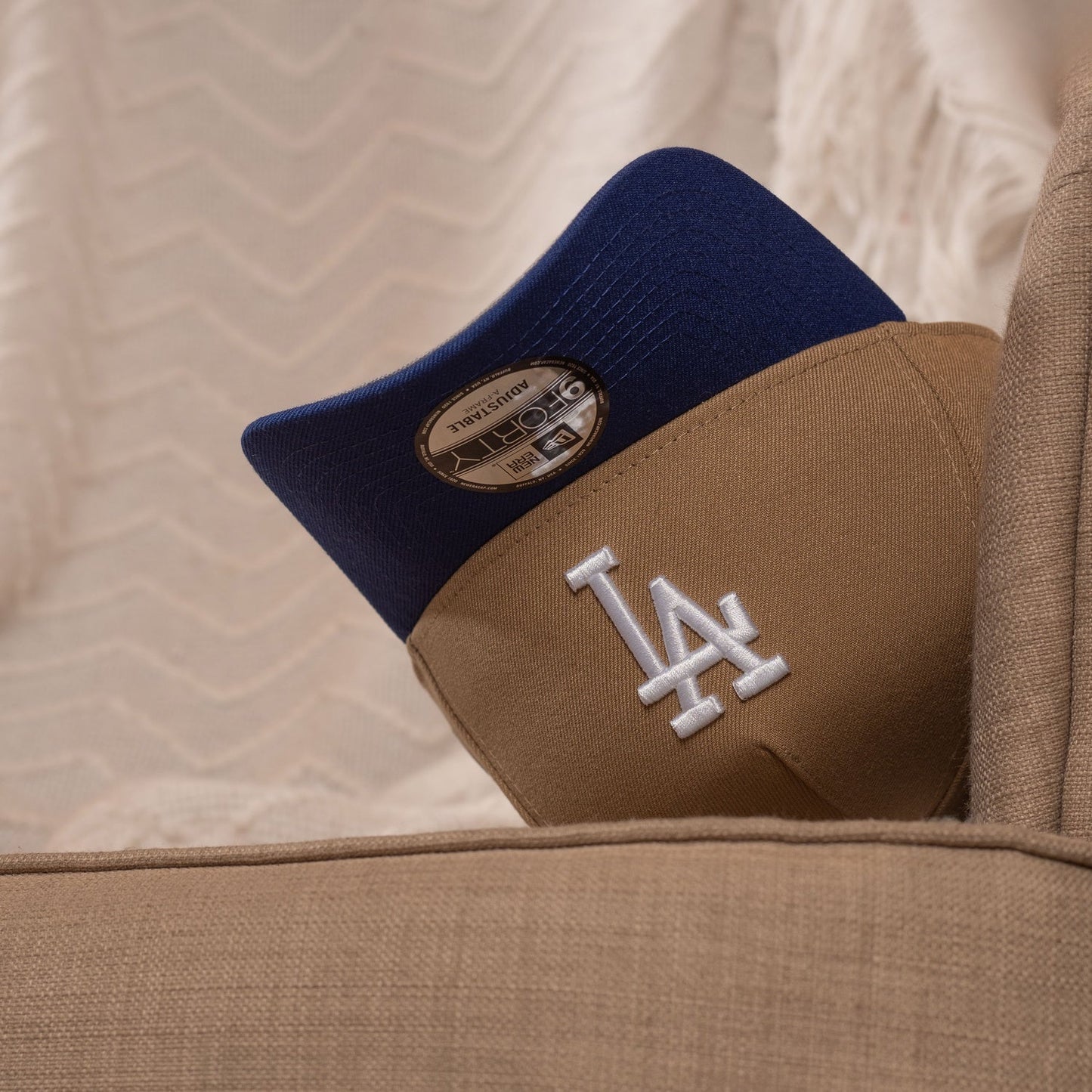 FAM Exclusive — Los Angeles Dodgers Khaki y Viscera Azul 9FORTY A-Frame Snapback