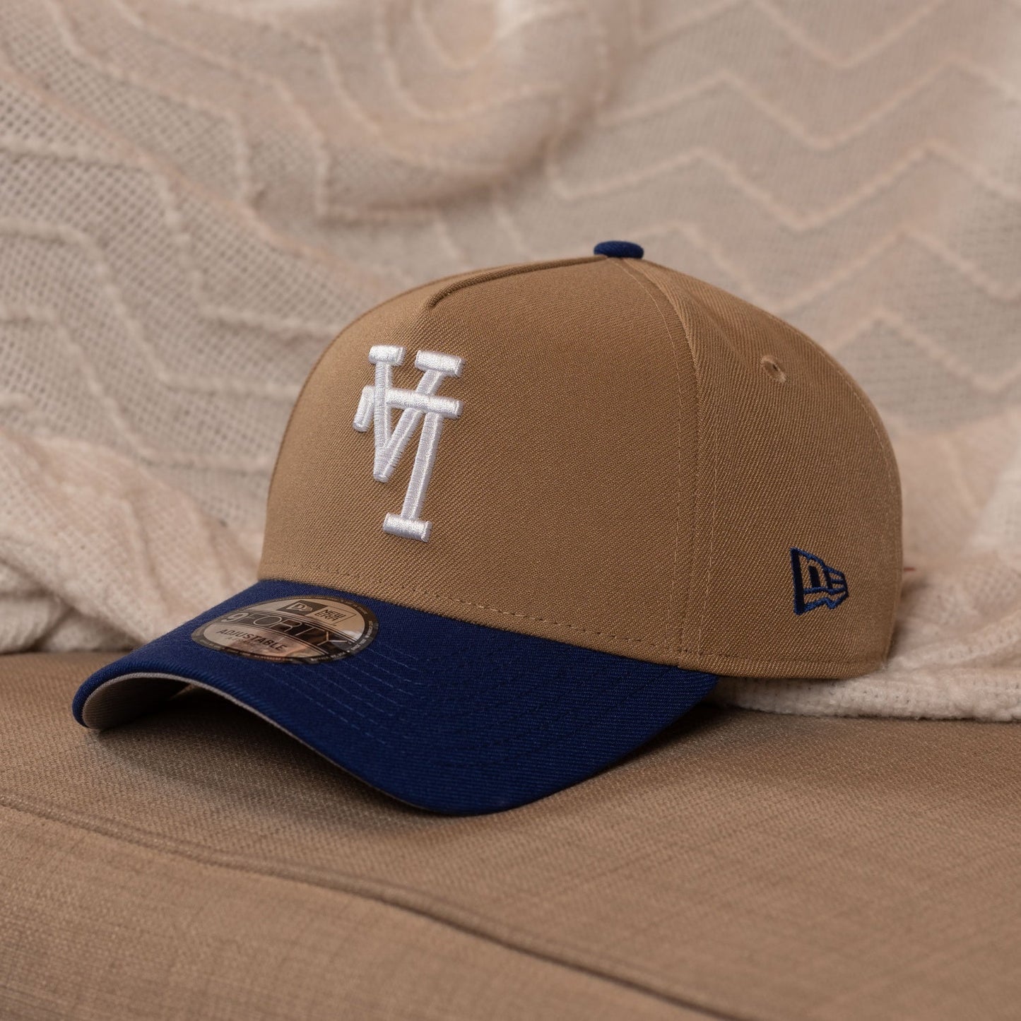 FAM Exclusive — Los Angeles Dodgers Khaki y Viscera Azul 9FORTY A-Frame Snapback