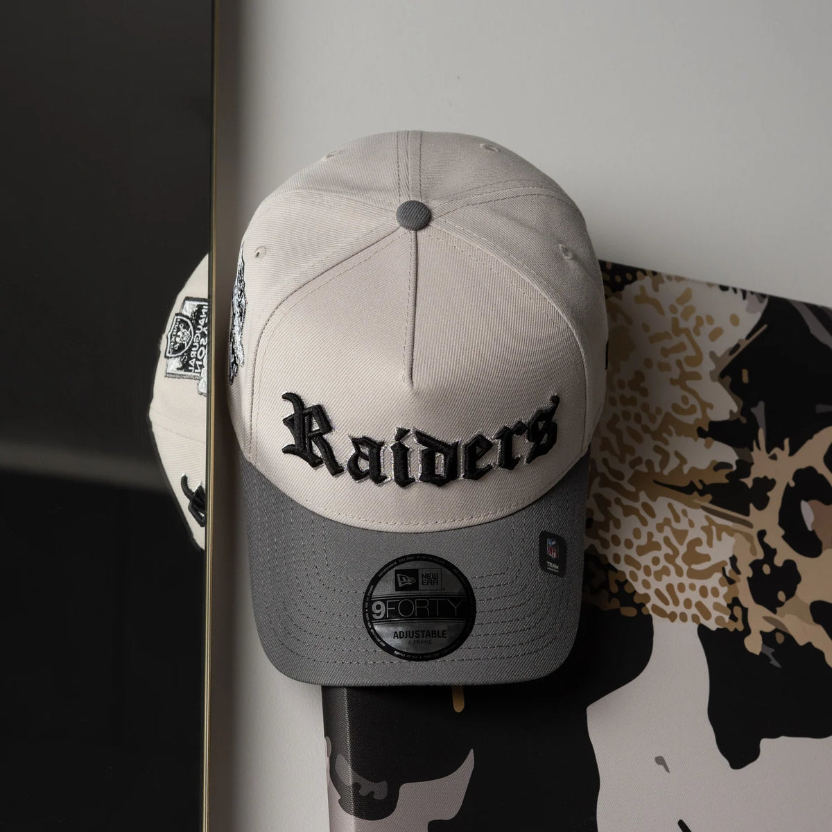 FAM Exclusive — Las Vegas Raiders Stone Storm Grey Two Tone 9FORTY A-Frame Snapback