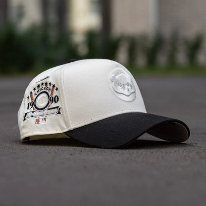 FAM Exclusive — Chicago Cubs Chrome White Black Two Tone 9FORTY A-Frame Snapback