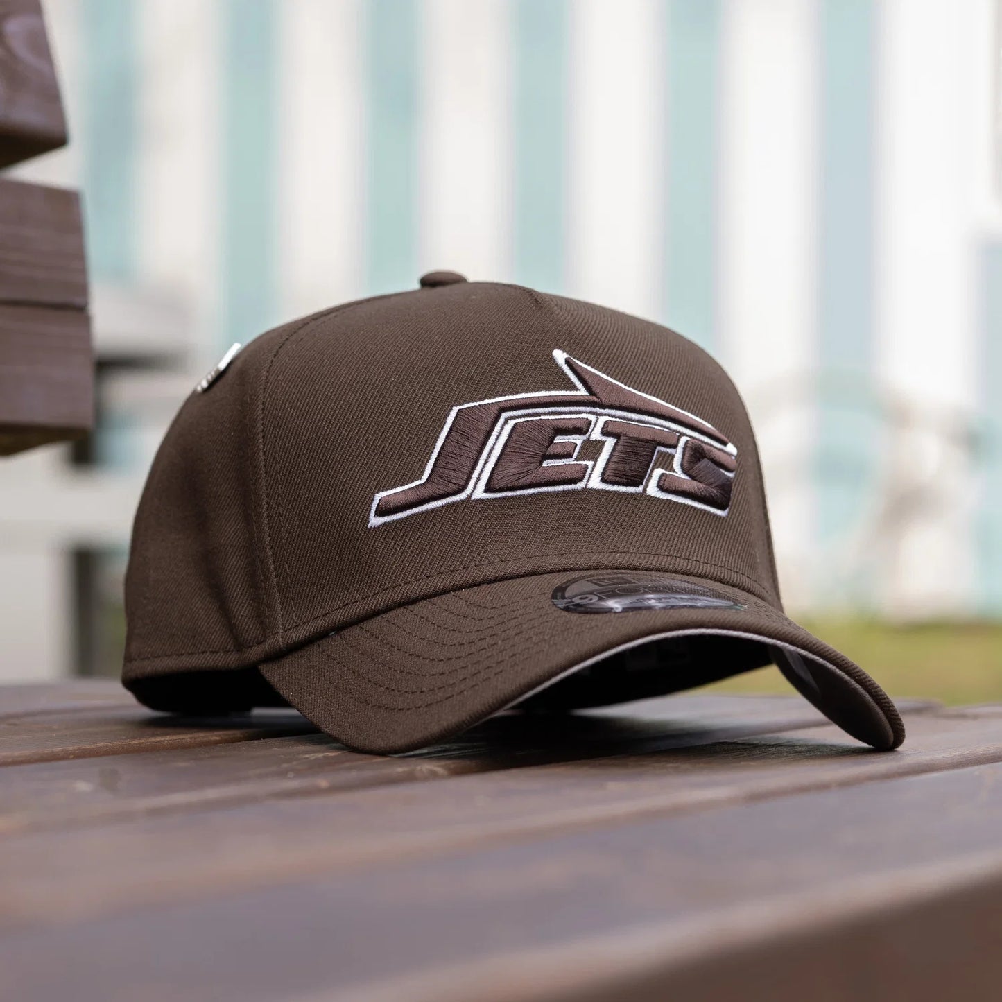 FAM Exclusive ― New York Jets NFL Brown Gray UV 9FORTY A-Frame Snapback