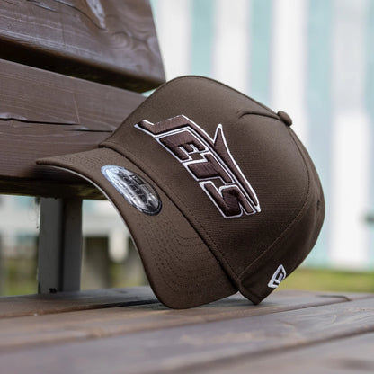 FAM Exclusive ― New York Jets NFL Brown Gray UV 9FORTY A-Frame Snapback