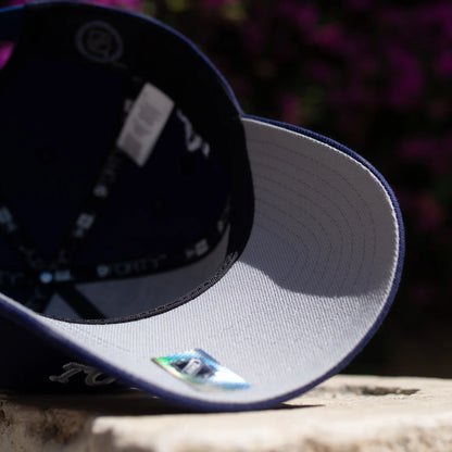 FAM Exclusive — Toronto Maple Leafs Upside Down Script Navy 9FORTY A-Frame Snapback