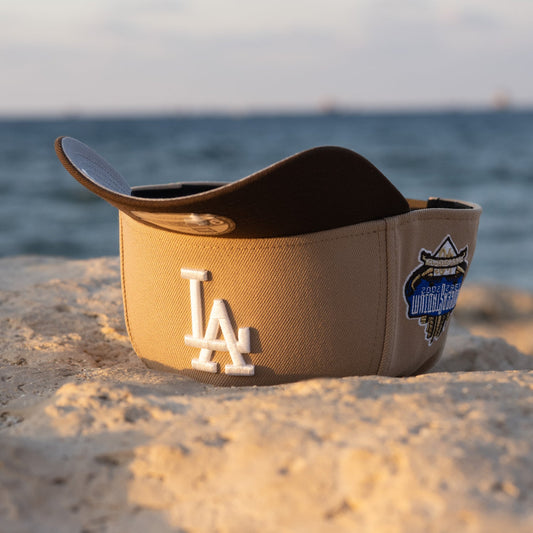 FAM Exclusive — Los Angeles Dodgers Camel Walnut Two Tone 9FORTY A-Frame Snapback