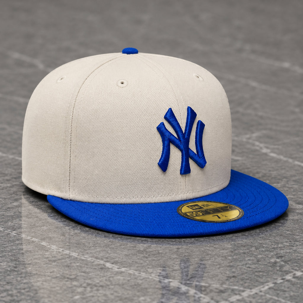 New York Yankees League Essential Cream Blue 59FIFTY Fitted