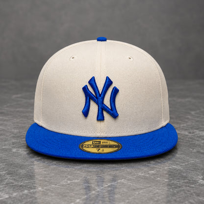 New York Yankees League Essential Cream Blue 59FIFTY Fitted