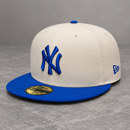 New York Yankees League Essential Cream Blue 59FIFTY Fitted