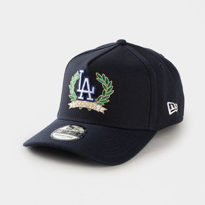 Los Angeles Dodgers Navy Wreath 39THIRTY A-Frame Fitted