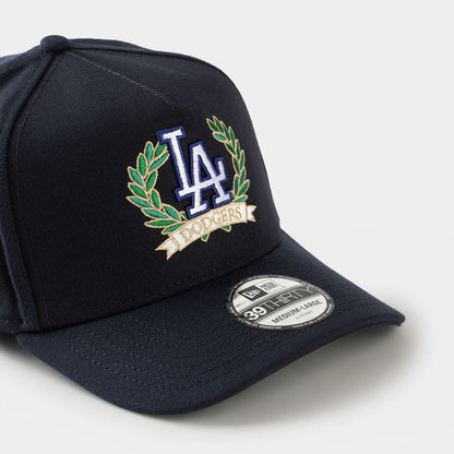 Los Angeles Dodgers Navy Wreath 39THIRTY A-Frame Fitted
